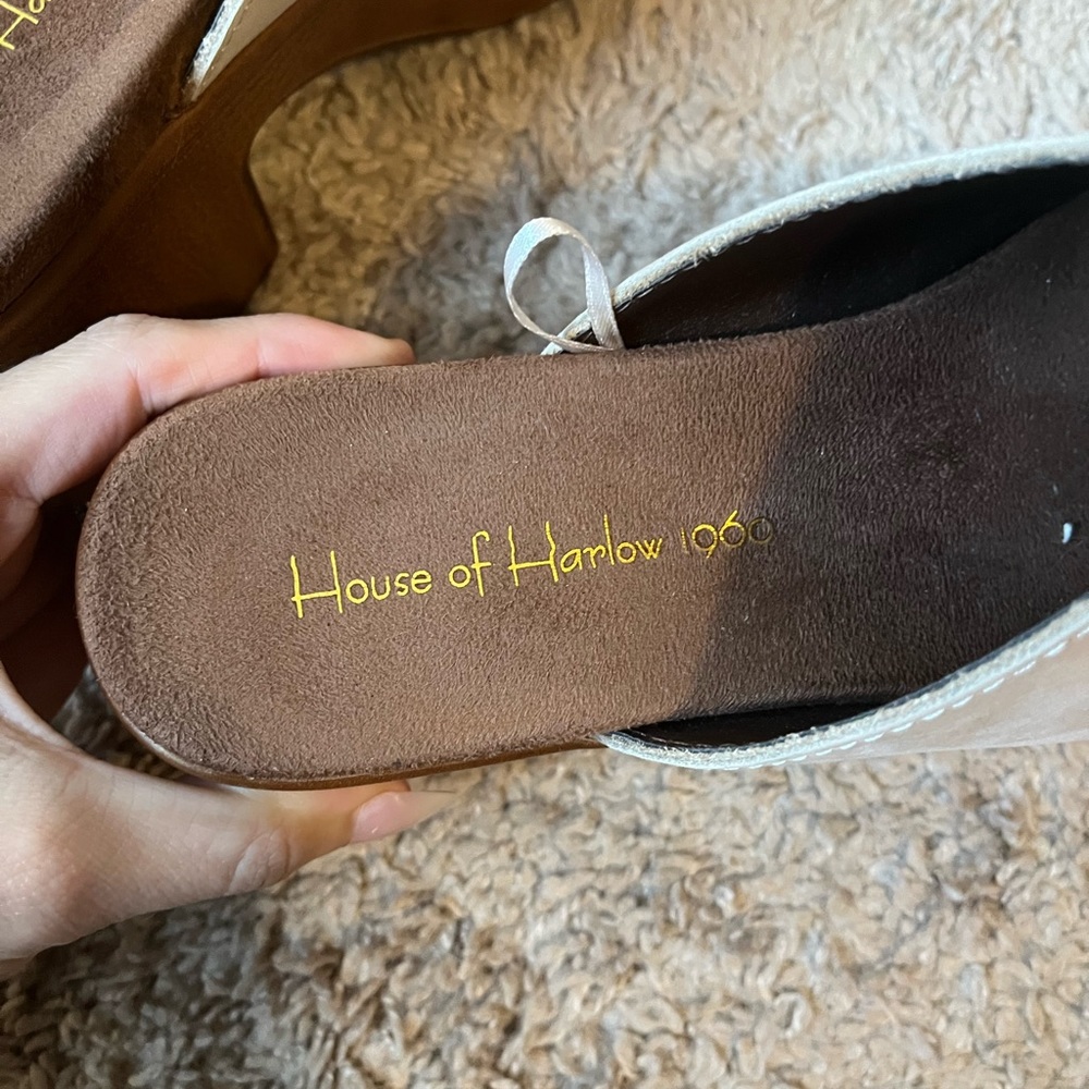 SOLD House of Harlow 1960 block heel suede mules - Picture 5 of 8